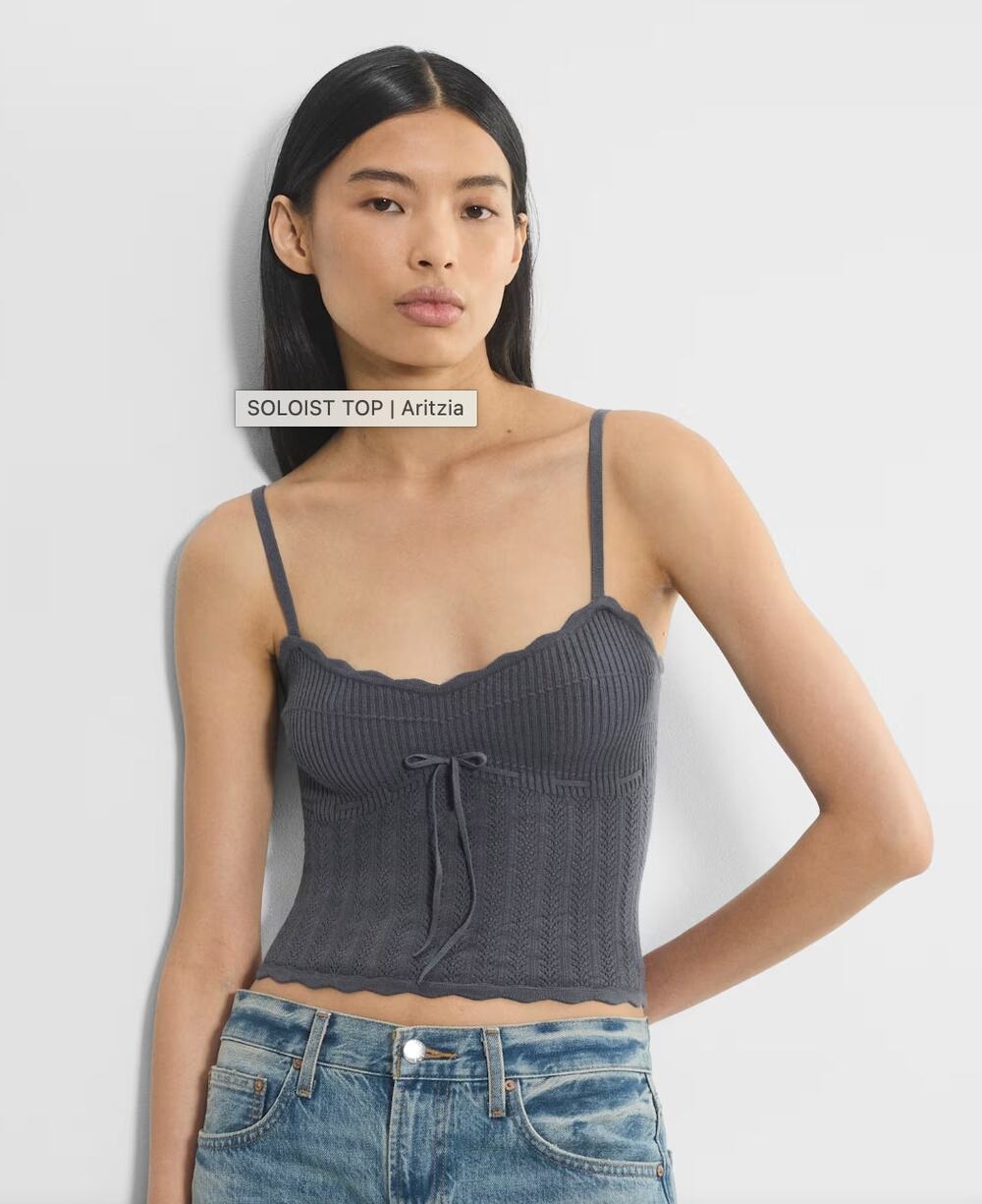 Aritzia Wilfred Soloist Top Vintage Navy Size M